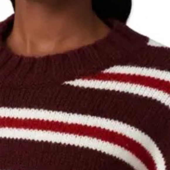 The Great Rent the Runway Striped Cozy Sweater Brown/red L/S Sz L $325 - Picture 4 of 5